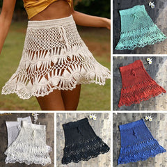 Handmade beach bikini hook flower hollow skirt