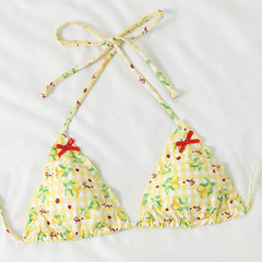 Bikini Tight Backless Split Swimsuit Floral