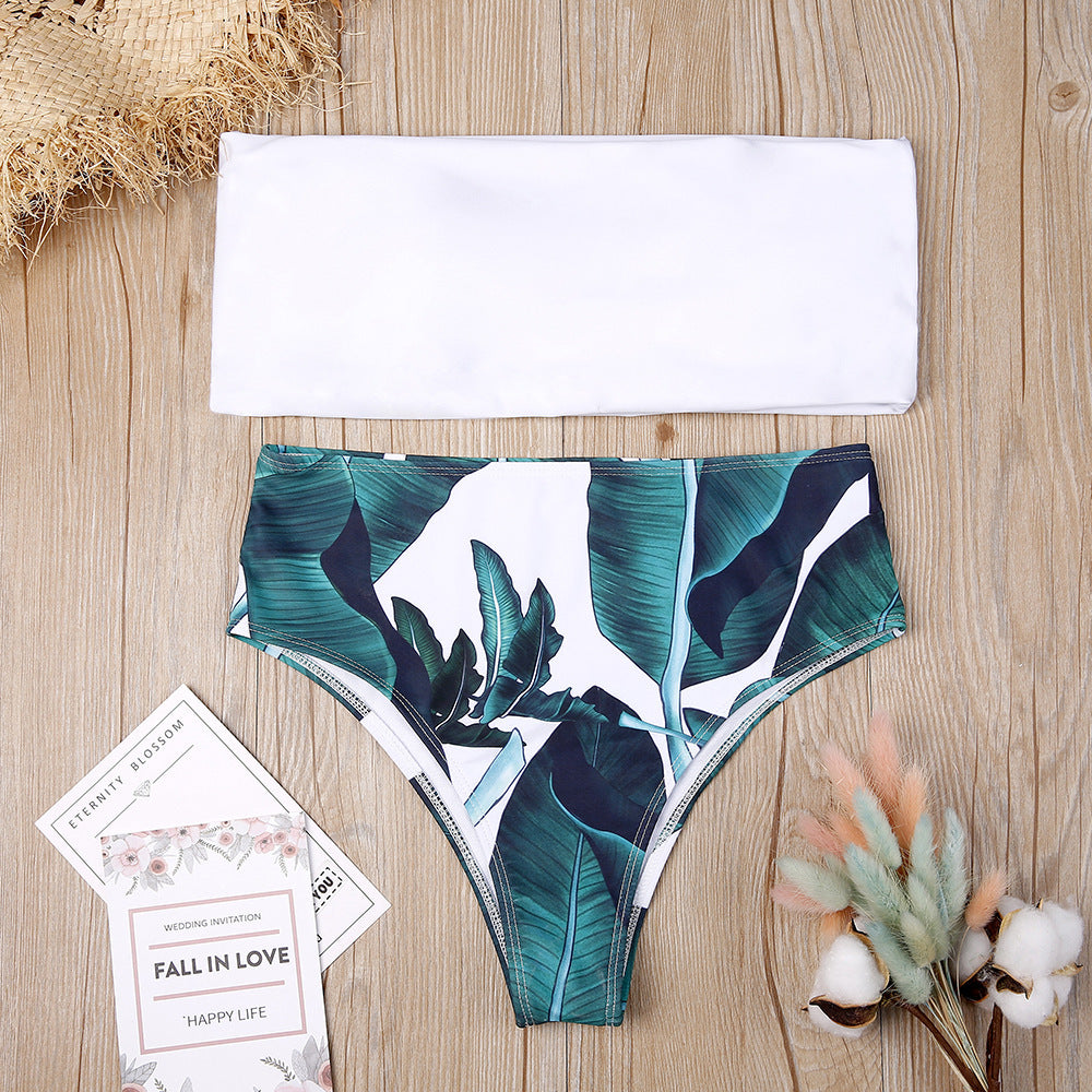 Strapless Bikini Set bikini brazilian Swimsuit High waist Swimwear Vintage Bathing Suit printed bikini