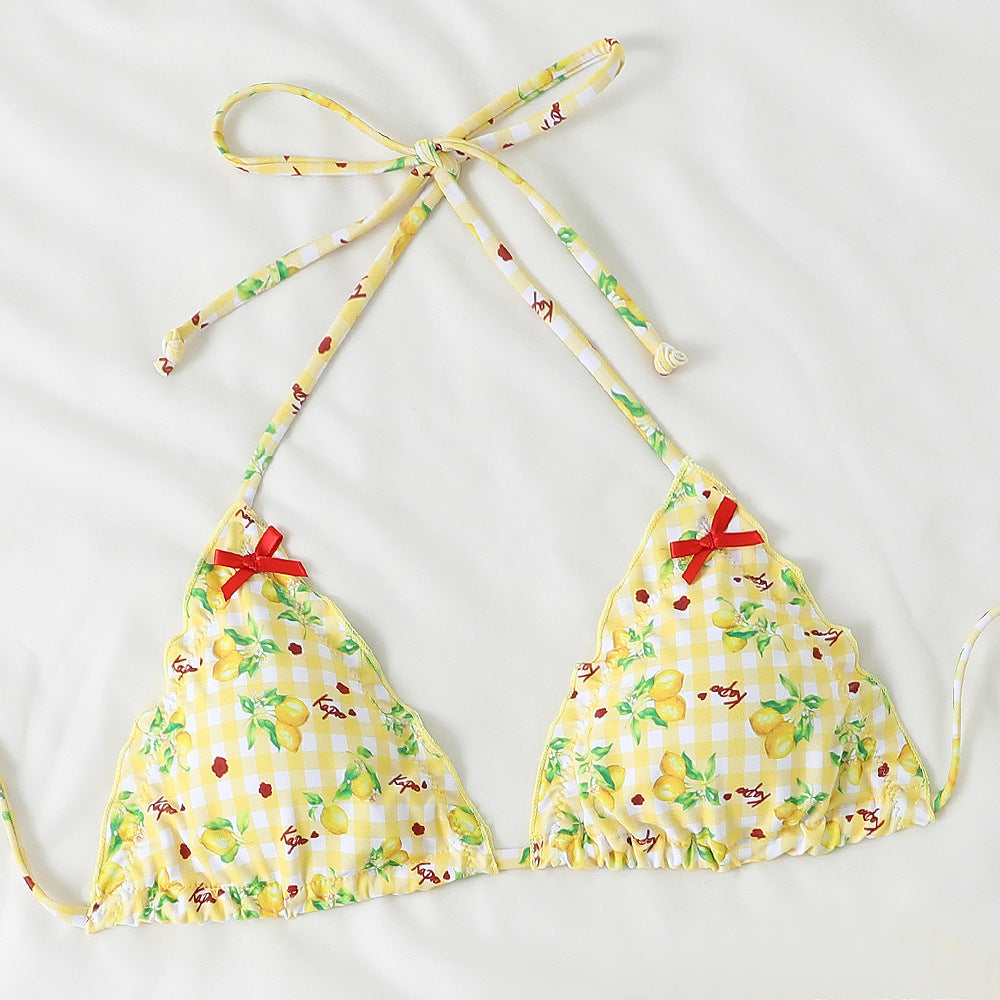 Bikini Tight Backless Split Swimsuit Floral