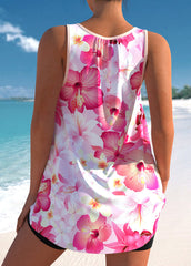 Popular Printed Tankini Swimsuit Split Plus Size Ladies